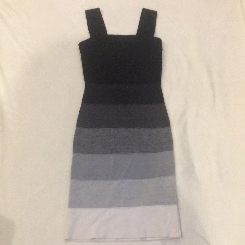 Black to white shades dress